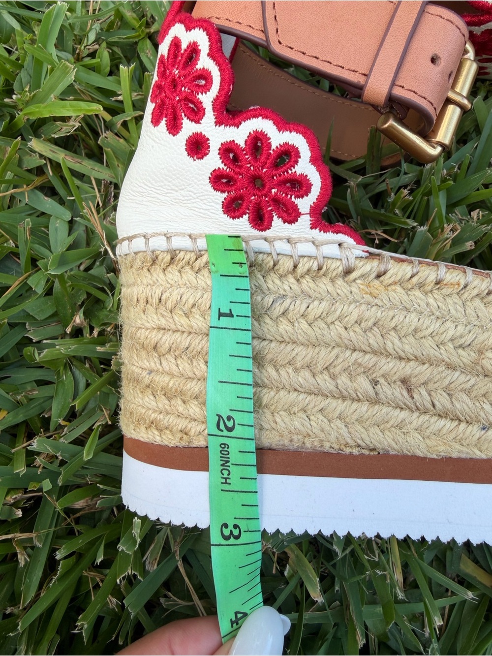 See by Chloé Glyn Floral Embroidered Espadrille Platform Sandals US 7 $395 - Picture 9 of 12